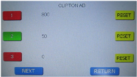 Menu for counters (in litres)